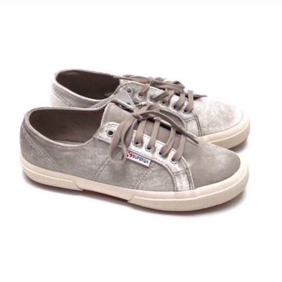 superga velvet lace up sneakers
